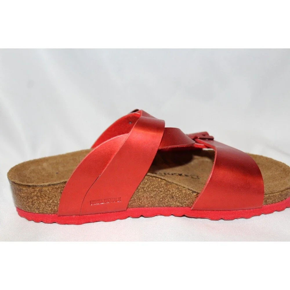 Birkenstock Leather Salina Kids Regular Metallic‎ Red EU 29 NIB US 11-11.5